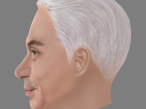 Bruno Tonioli Head - Low poly head for game Modelo 3D
