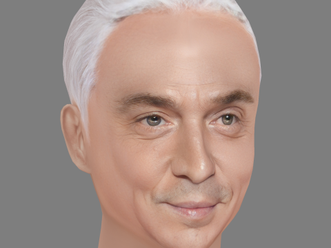 Bruno Tonioli Head - Low poly head for game Modelo 3D