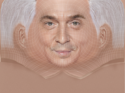 Bruno Tonioli Head - Low poly head for game Modelo 3D