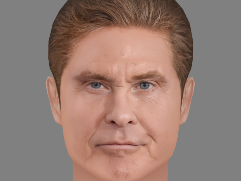 David Hasselhoff Head - Low poly head for game 3Dモデル