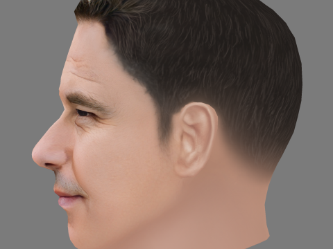 David Walliams Head - Low poly head for game 3D Model
