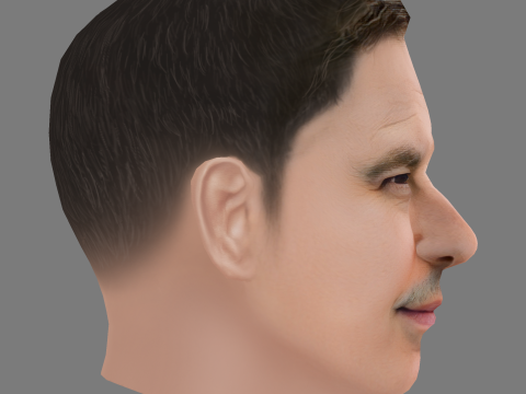 David Walliams Head - Low poly head for game 3D Model