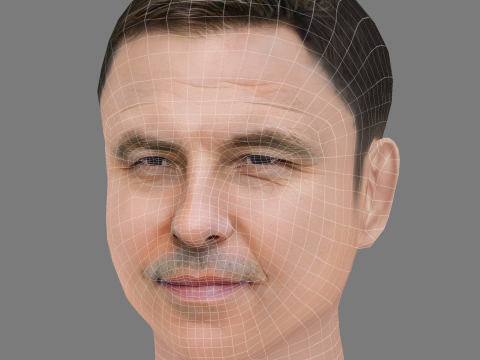 David Walliams Head - Low poly head for game 3D Model