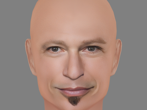 Howie Mandel Head - Low poly head for game 3D मॉडल