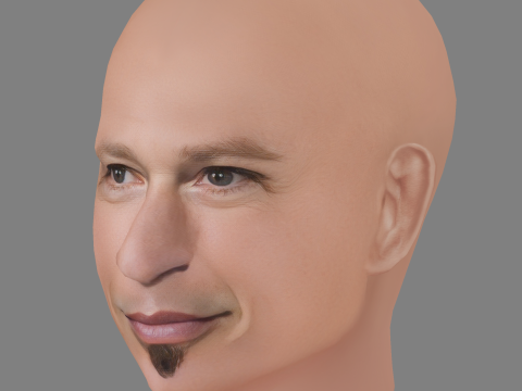 Howie Mandel Head - Low poly head for game Modelo 3D