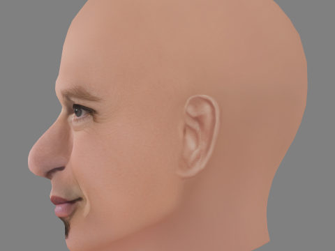 Howie Mandel Head - Low poly head for game Modelo 3D
