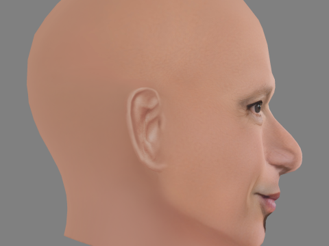 Howie Mandel Head - Low poly head for game Modelo 3D