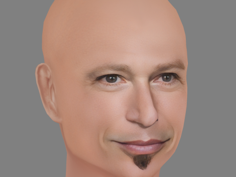 Howie Mandel Head - Low poly head for game Modelo 3D