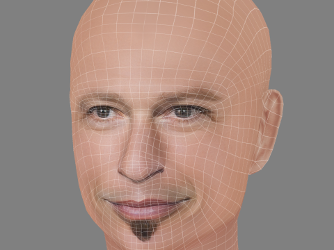 Howie Mandel Head - Low poly head for game Modelo 3D