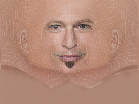 Howie Mandel Head - Low poly head for game Modelo 3D