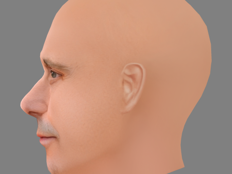 Mark Strong Head - Low poly head for game 3D 모델