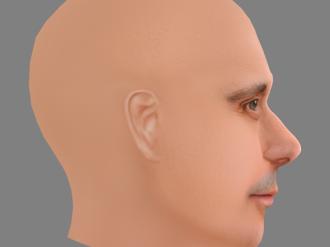 Mark Strong Head - Low poly head for game 3D 모델