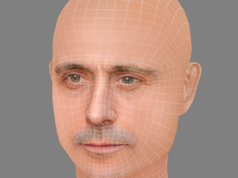 Mark Strong Head - Low poly head for game 3D 모델