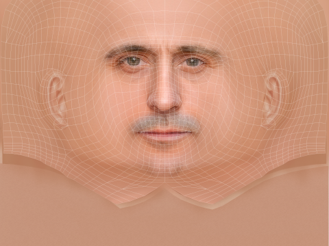 Mark Strong Head - Low poly head for game 3D 모델