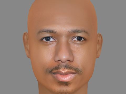 Nick Cannon Head - Low poly head for game 3D Model