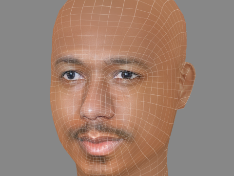 Nick Cannon Head - Low poly head for game Modèle 3D