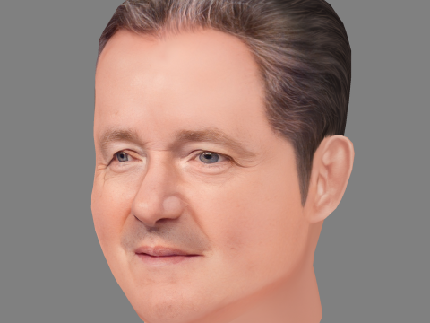 Piers Morgan Head - Low poly head for game 3D Модель