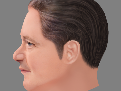 Piers Morgan Head - Low poly head for game 3D Модель