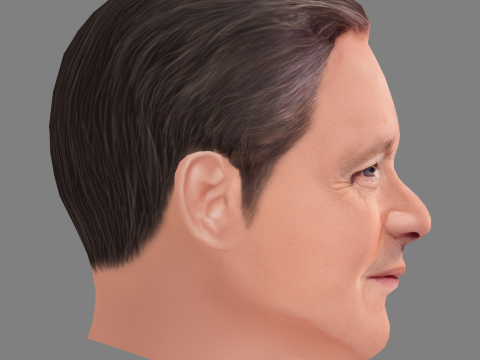 Piers Morgan Head - Low poly head for game 3D Модель