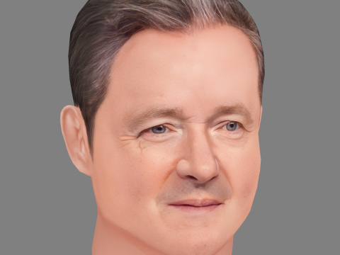 Piers Morgan Head - Low poly head for game 3D Модель