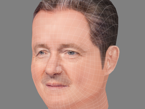 Piers Morgan Head - Low poly head for game 3D Модель