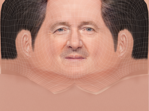 Piers Morgan Head - Low poly head for game 3D Модель