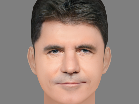 Simon Cowell Head - Low poly head for game 3D Model