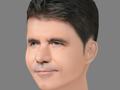 Simon Cowell Head - Low poly head for game Modèle 3D