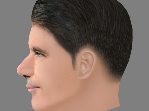 Simon Cowell Head - Low poly head for game Modèle 3D
