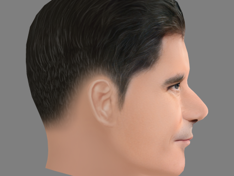 Simon Cowell Head - Low poly head for game Modèle 3D