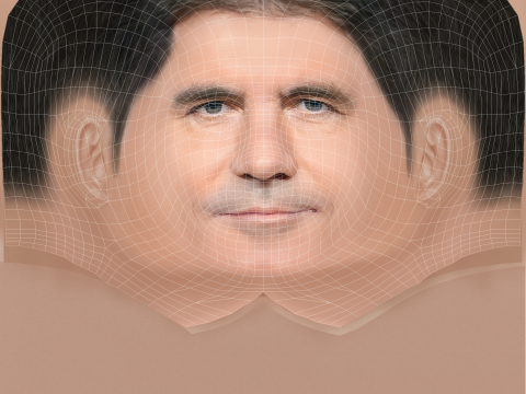 Simon Cowell Head - Low poly head for game Modèle 3D