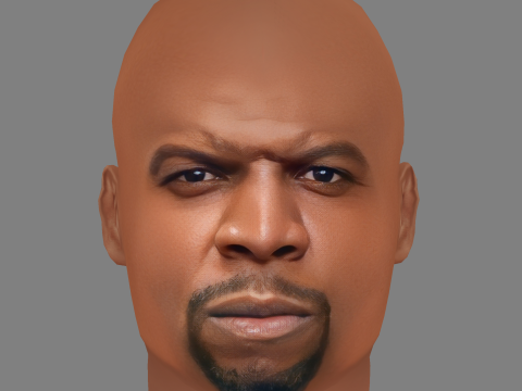 Terry Crews Head - Low poly head for game 3D मॉडल