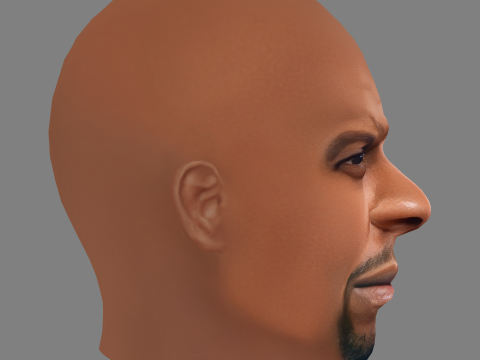 Terry Crews Head - Low poly head for game 3D 模型