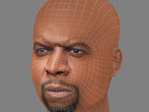 Terry Crews Head - Low poly head for game 3D 模型