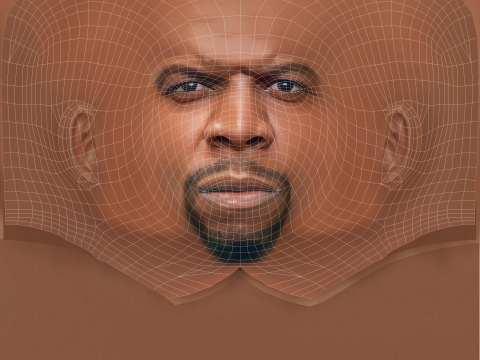 Terry Crews Head - Low poly head for game 3D 模型