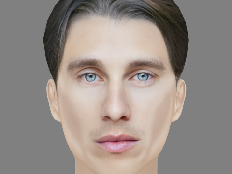 Axel Baille Head - Low poly head for game 3D मॉडल