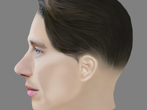 Axel Baille Head - Low poly head for game 3Dモデル