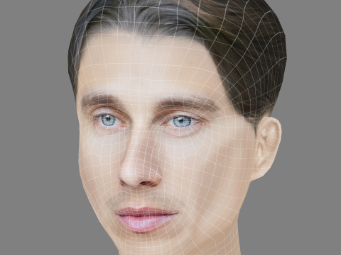 Axel Baille Head - Low poly head for game 3Dモデル