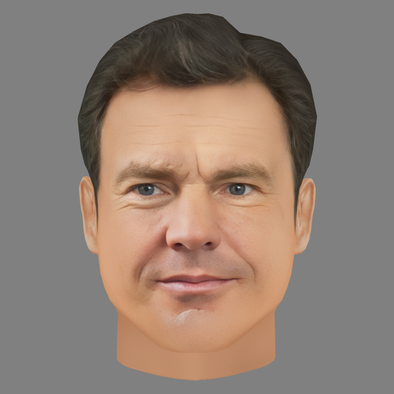 Dennis Quaid Head - Low poly head for game 3D Модель .c4d .max .obj .3ds .fbx .stl .blend