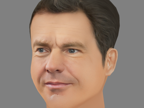 Dennis Quaid Head - Low poly head for game 3D Модель