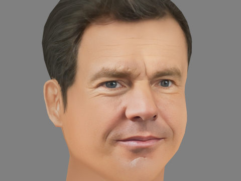 Dennis Quaid Head - Low poly head for game 3D Модель