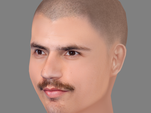 Hugo Diego Garcia Head - Low poly head for game 3D Modell