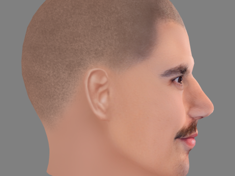 Hugo Diego Garcia Head - Low poly head for game 3D Modell