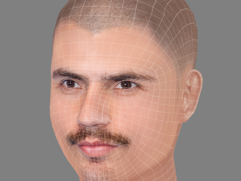 Hugo Diego Garcia Head - Low poly head for game 3D Modell