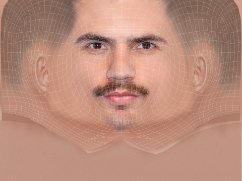 Hugo Diego Garcia Head - Low poly head for game 3D Modell