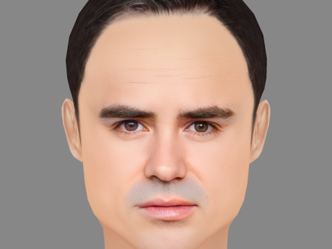Joseph Balderrama Head - Low poly head for game 3D Model