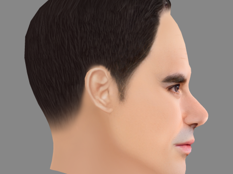 Joseph Balderrama Head - Low poly head for game 3D Model