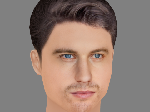 Matthew Luret Head - Low poly head for game Modello 3D