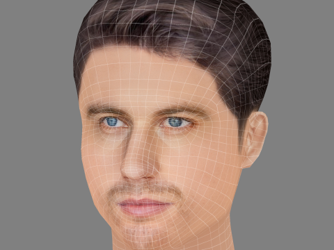 Matthew Luret Head - Low poly head for game Modello 3D