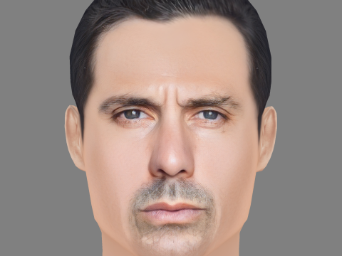 Olivier Raynal Head - Low poly head for game 3D मॉडल